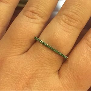 Green crystal pewter baublebar ring